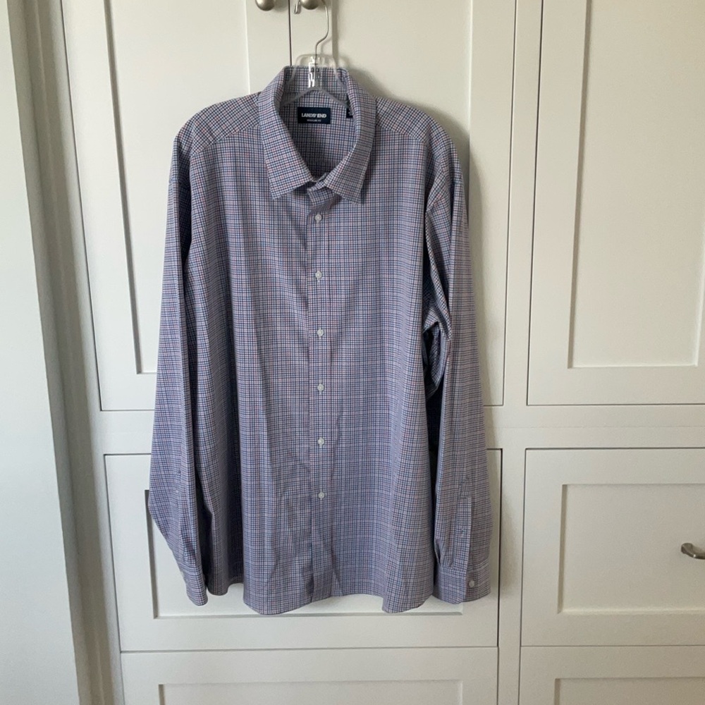 Lands' End Blue Casual Button Down Shirt
